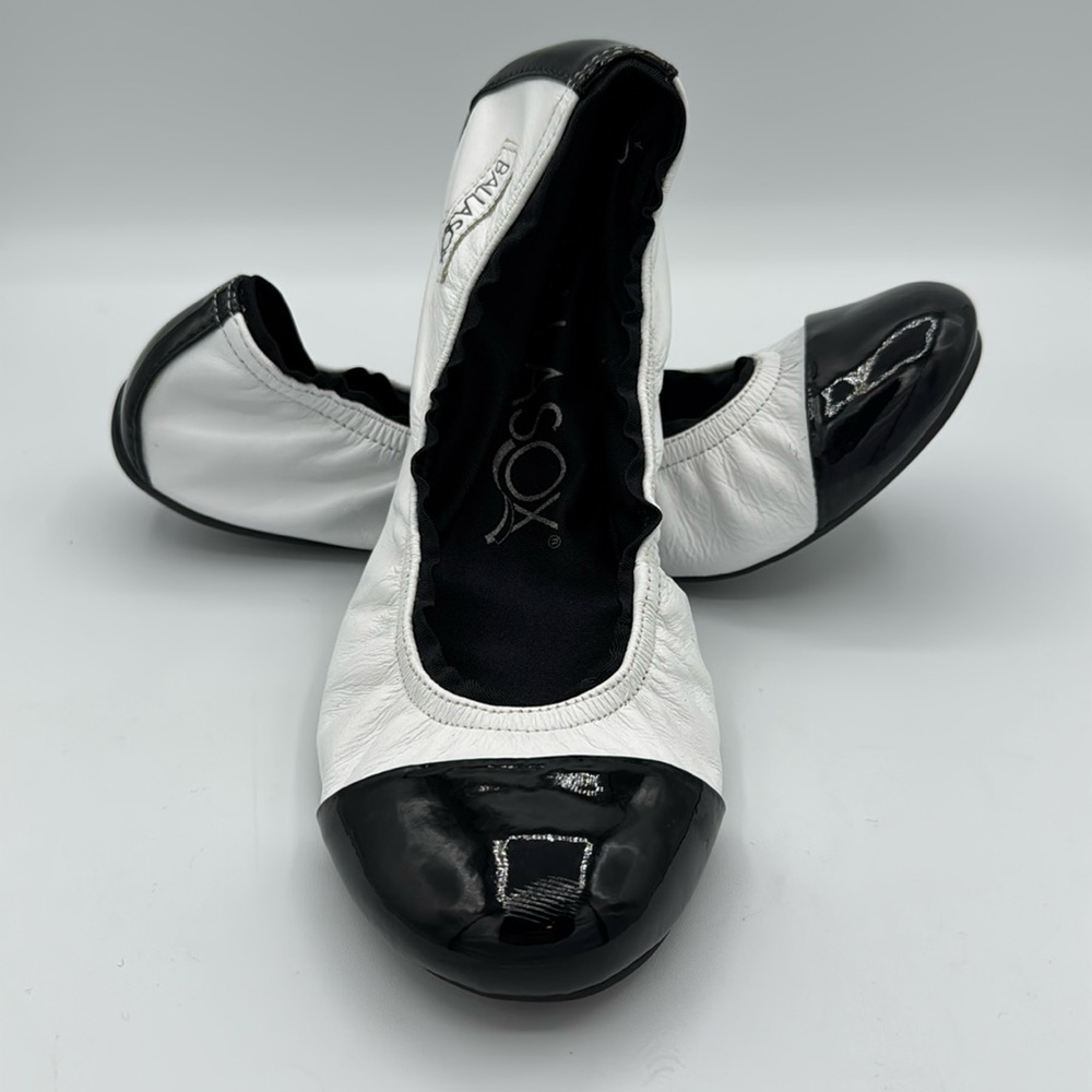 Ballasox womens black and white ballet classic travel flats size US 11.